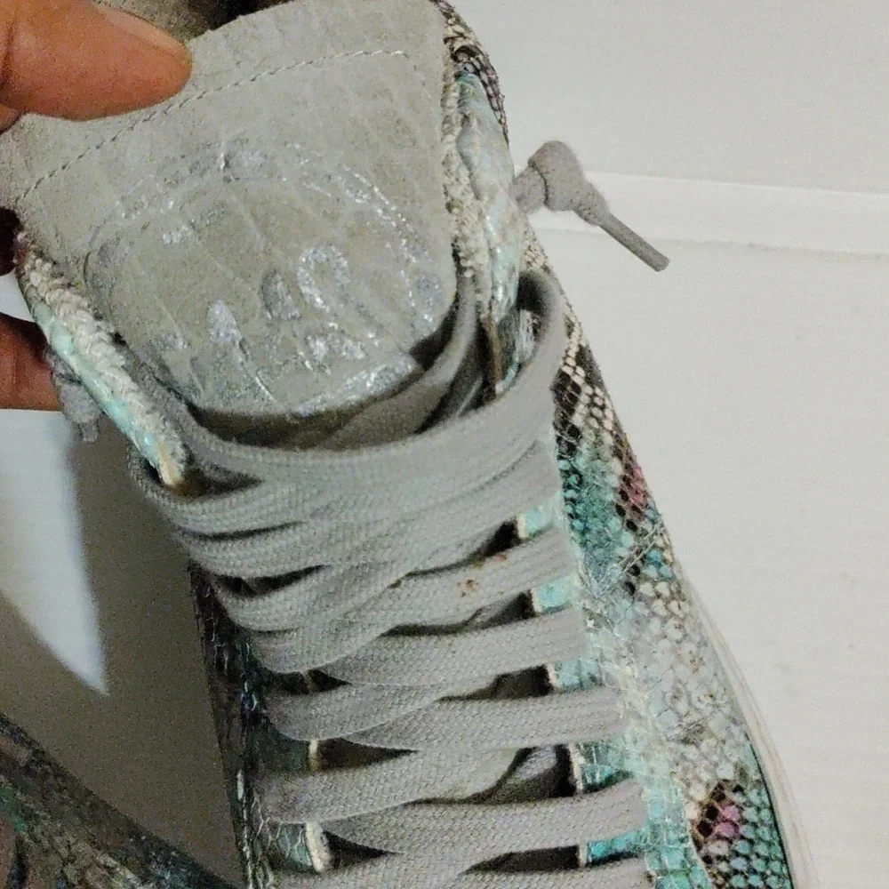 P448 Pastel Rainbow Snake Print Sneakers 38
